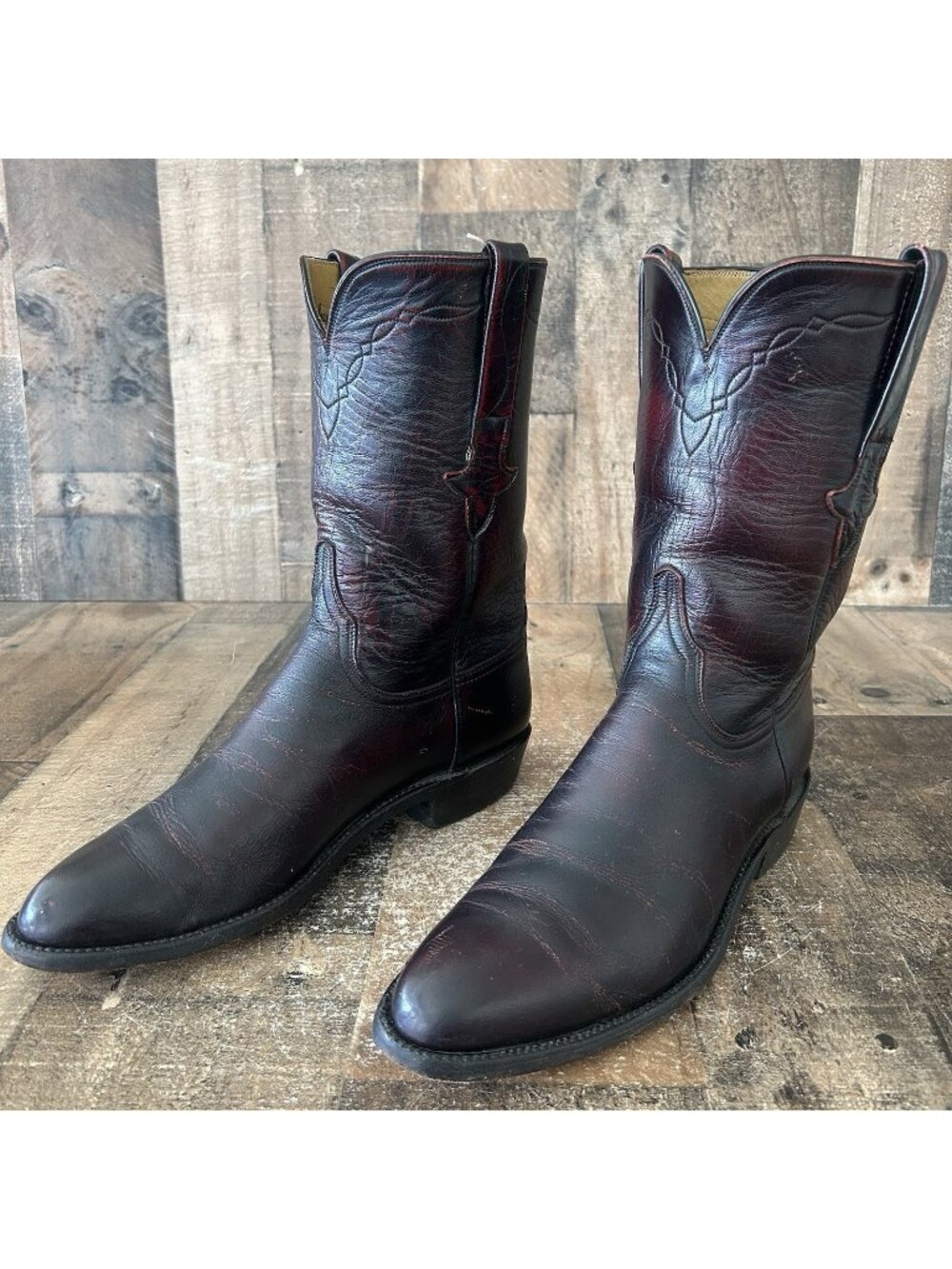 Lucchese Classics Handmade L350569 Black Cherry Cowboy Boots Mens 9.5 D